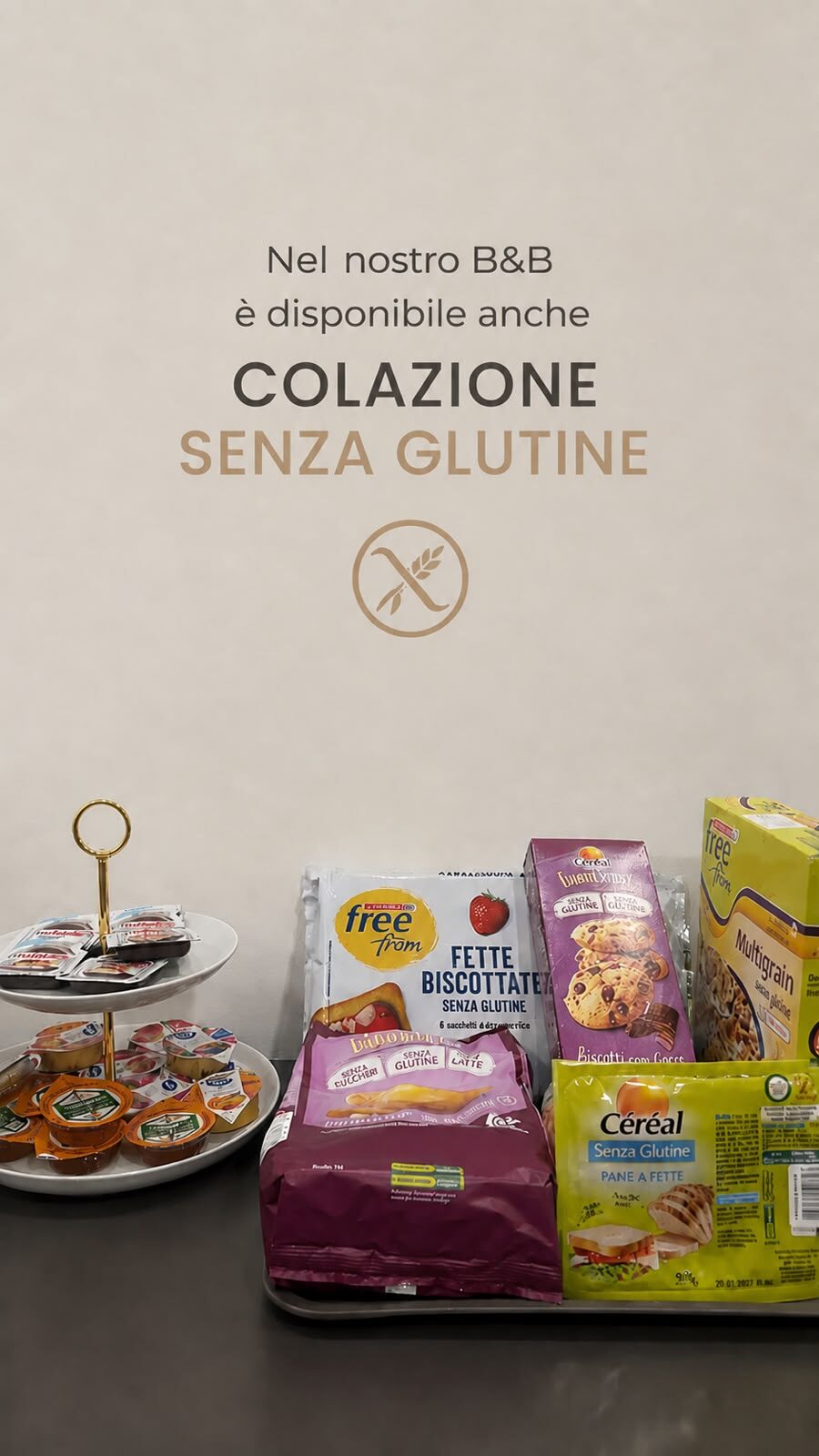La colazione senza glutine disponibile nel B&B